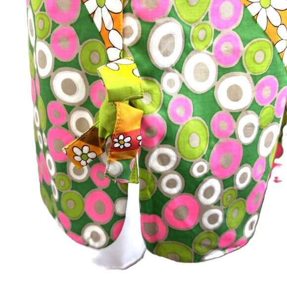 Screen Printed 60's Mod Groovy Flower Power Shift Dress Tunic MCM MOD VTG - Picture 8 of 13